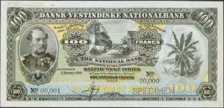 Danish West Indies 100 Francs, 1905 obverse