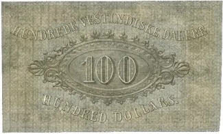Danish West Indies 100 Vestindiske Dalere / 100 Dollars, 1850 reverse