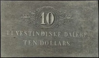 Danish West Indies 10 Vestindiske Dalere / 10 Dollars - fREDER, 1850-1901 reverse