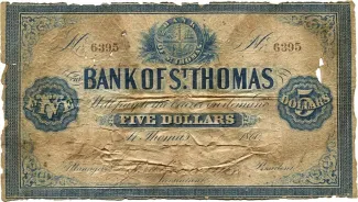 Danish West Indies 5 Dollars, 1860 obverse