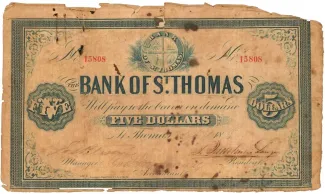 Danish West Indies 5 Dollars, 1878 obverse