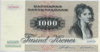 Denmark 1.000 Kroner "Egern", 1972-1992 obverse