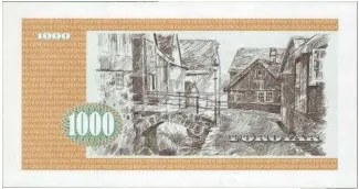 Denmark 1.000 Krónur, 1978-1994 reverse