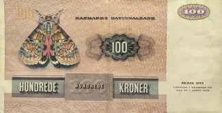 Denmark 100 Kroner "Møl", 1972-1993 reverse