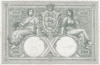 Denmark 100 Kroner, 1905-1910 reverse