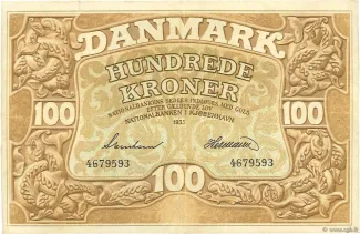 Denmark 100 Kroner, 1930-1936 obverse