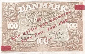 Denmark 100 Kroner, 1940 obverse