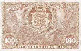 Denmark 100 Kroner, 1940 reverse