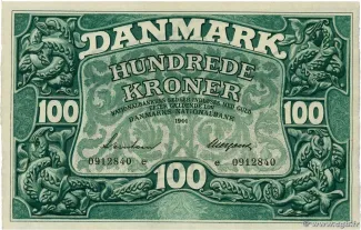 Denmark 100 Kroner, 1944-1960 obverse