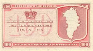 Denmark 100 Kroner, 1953-1967 reverse