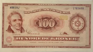 Denmark 100 Kroner, 1961 obverse
