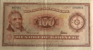 Denmark 100 Kroner, 1961-1970 obverse