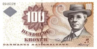 Denmark 100 Kroner, 1999-2001 obverse