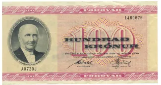 Denmark 100 Krónur, 1964-1975 obverse