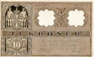 Denmark 10 Kroner, 1891-1903 obverse