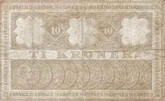 Denmark 10 Kroner, 1891-1903 reverse
