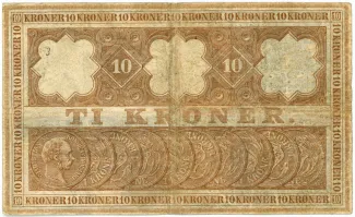 Denmark 10 Kroner, 1904-1911 reverse
