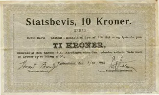 Denmark 10 Kroner, 1914-1916 obverse