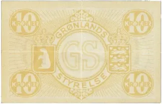 Denmark 10 Kroner, 1926-1945 reverse