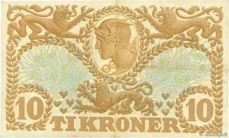 Denmark 10 Kroner, 1930-1936 reverse