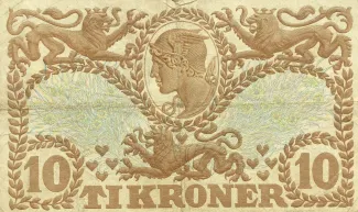 Denmark 10 Kroner, 1937-1943 reverse