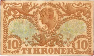 Denmark 10 Kroner, 1940 reverse