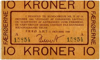 Denmark 10 Kroner, 1940 obverse