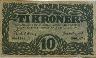 Denmark 10 Kroner, 1945-1948 obverse