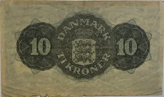 Denmark 10 Kroner, 1945-1948 reverse