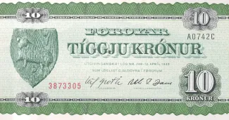 Denmark 10 Krónur, 1949 obverse