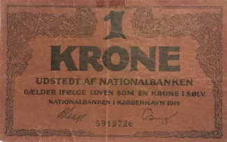 Denmark 1 Krone "Kaffeposer", 1914 obverse