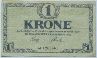 Denmark 1 Krone, 1916-1921 obverse