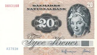 Denmark 20 Kroner "Spurve", 1979-1988 obverse