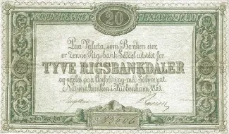 Denmark 20 Rigsbankdaler, 1851 obverse