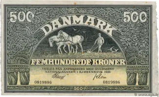 Denmark 500 Kroner "Plovmand", 1910-1925 obverse