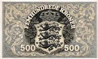 Denmark 500 Kroner "Plovmand", 1931 reverse