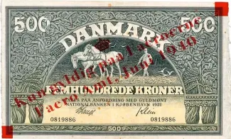 Denmark 500 Kroner, 1940 obverse