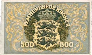 Denmark 500 Kroner, 1940 reverse
