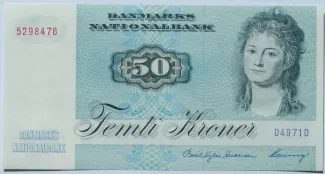 Denmark 50 Kroner "Karusse", 1972-1998 obverse