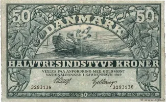 Denmark 50 Kroner, 1911-1928 obverse