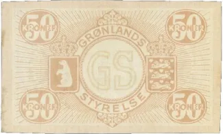 Denmark 50 Kroner, 1926-1945 reverse