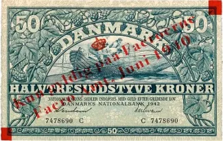 Denmark 50 Kroner, 1940 obverse