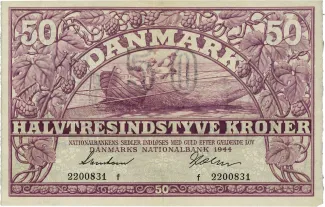 Denmark 50 Kroner, 1944-1954 obverse
