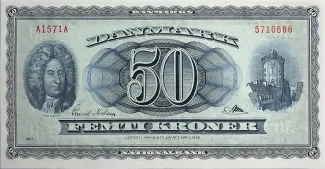Denmark 50 Kroner, 1950-1960                (1956-1960) obverse