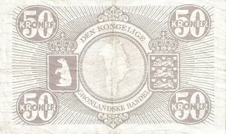 Denmark 50 Kroner, 1953-1967 reverse