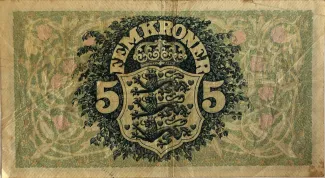 Denmark 5 Kroner, 1937-1943 reverse