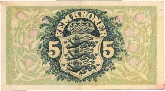 Denmark 5 Kroner, 1940 reverse