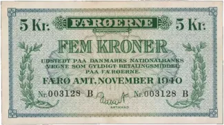 Denmark 5 Kroner, 1940 obverse