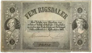 Denmark 5 Rigsdaler, 1863 obverse