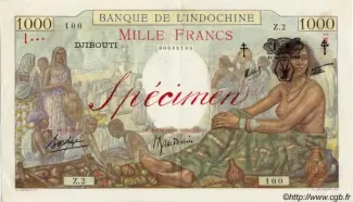 Djibouti 1.000 Francs, 1943 image